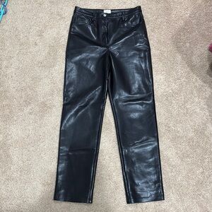 Aritzia Black Leather Women Pants